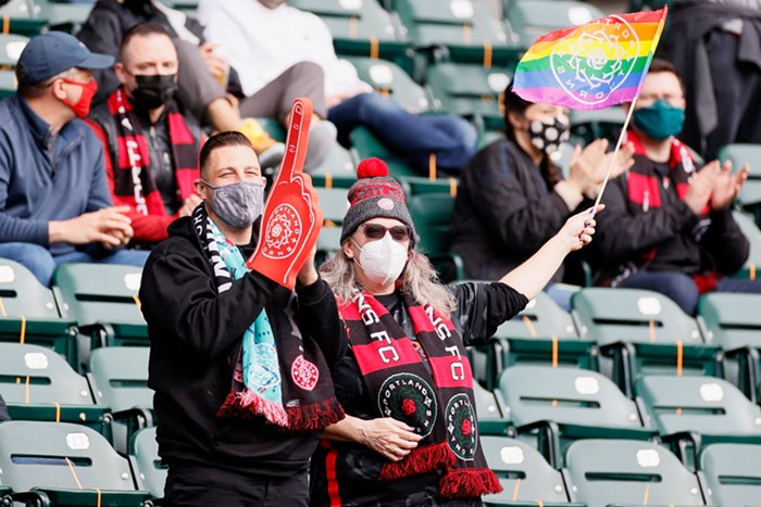 Portland Thorns fans during a May 2021 match.