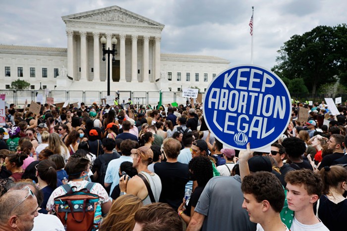 Thousands of abortion-rights activists gather in front of the U.S. Supreme Court on June 24, 2022 in Washington, DC.