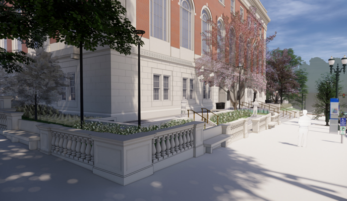 A visual rendering of the planned outdoor terraces.
